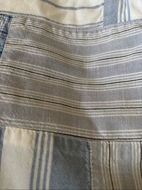 Polo by Ralph Lauren Blue and White Striped Patchwork King Pillow Sham